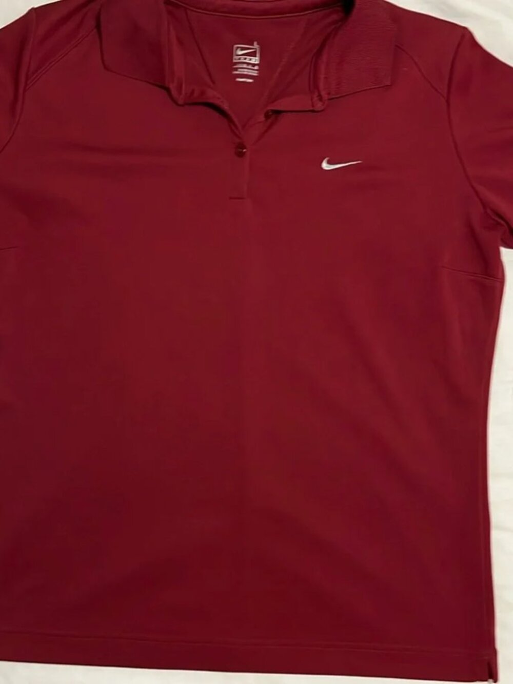 Nike women’s burgundy Fit Dry Polo Top